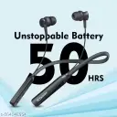 Wireless in-Ear Neckband Bluetooth Earphones with 10mm Drivers, Rich Music Experience, 50 Hours Playtime, Type C Fast Charging, Neckband Earphones with Voice Assistant-Blue